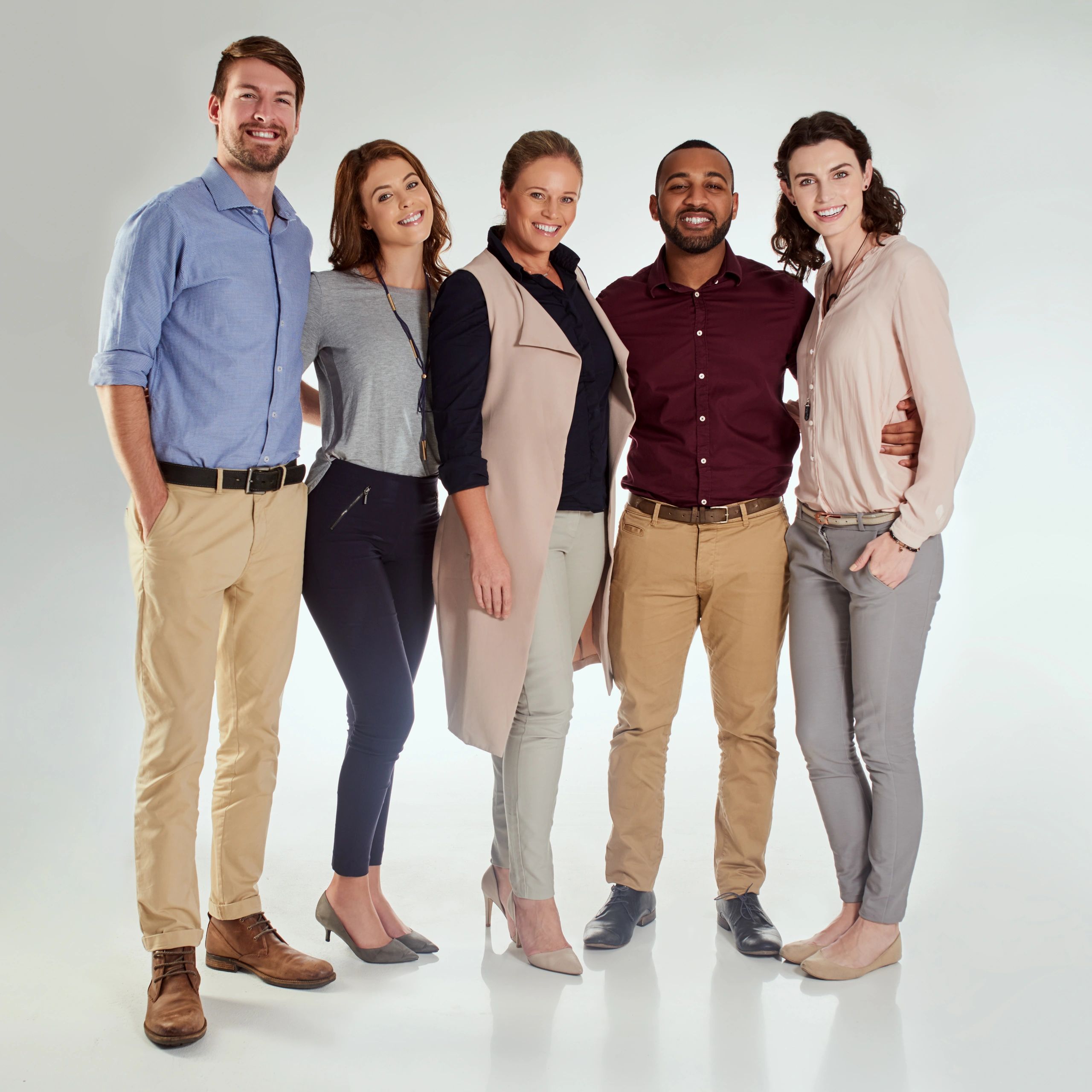 Group portrait representing happy event clients