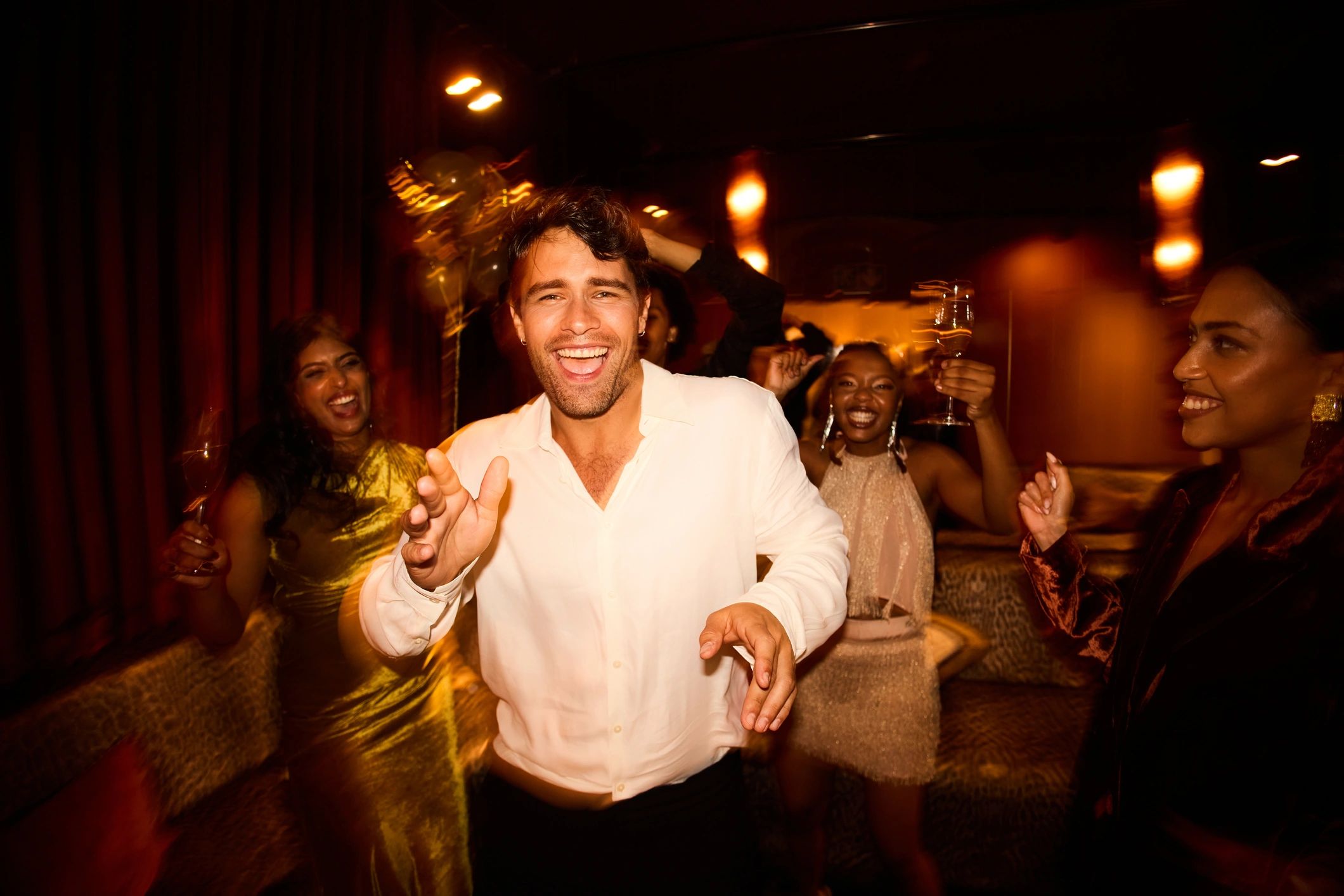 Guests enjoying a lively celebration